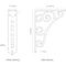Ekena Millwork Tristan Wrought Iron Bracket, (Single center brace), Powder Coated Black 1 1/2"W x 5 1/2"D x 8"H BKTM01X05X08STN - alternate 5